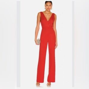 Alice + Olivia Gale Jumpsuit in Bright Poppy